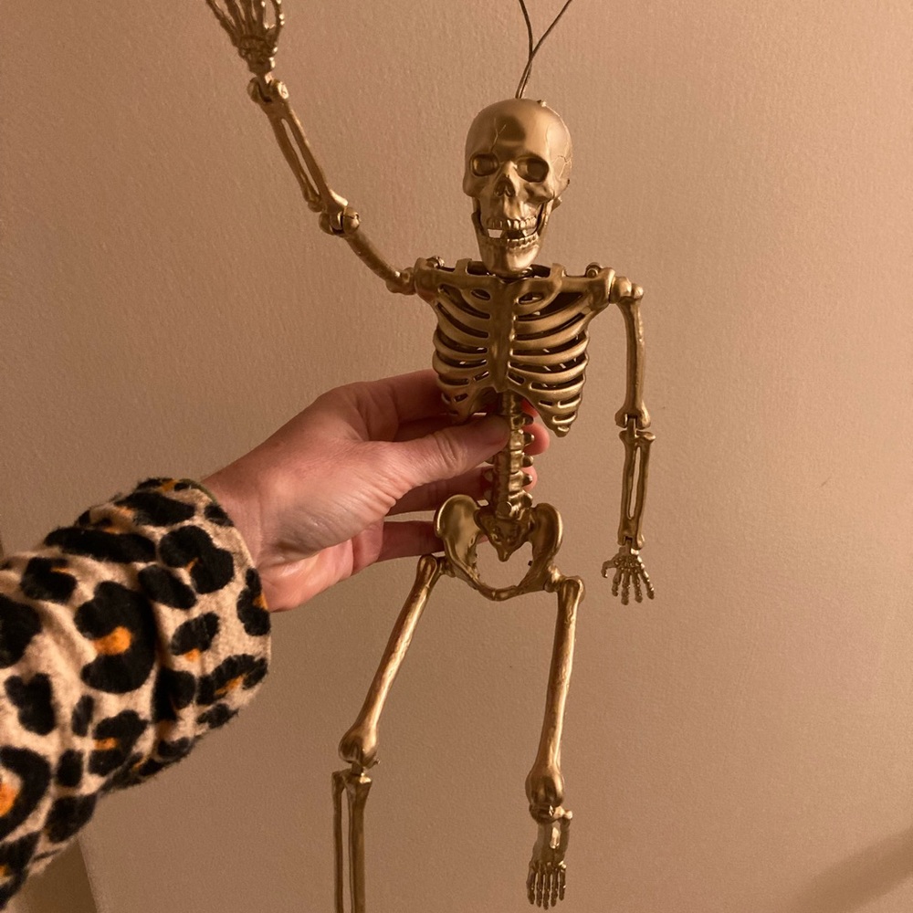 Beautiful gold 16” posable gold skeleton